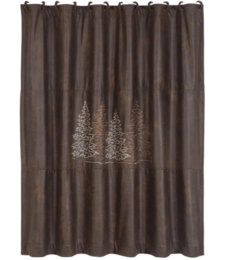 Paseo Road by HiEnd Accents Clearwater Pines Chocolate Shower Curtain