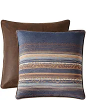 Paseo Road by HiEnd Accents Estes Chenille Stripe Reversible Vegan Leather Euro Sham