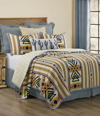Paseo Road by HiEnd Accents Pontiac Collection Southwestern Print Reversible Quilt Set