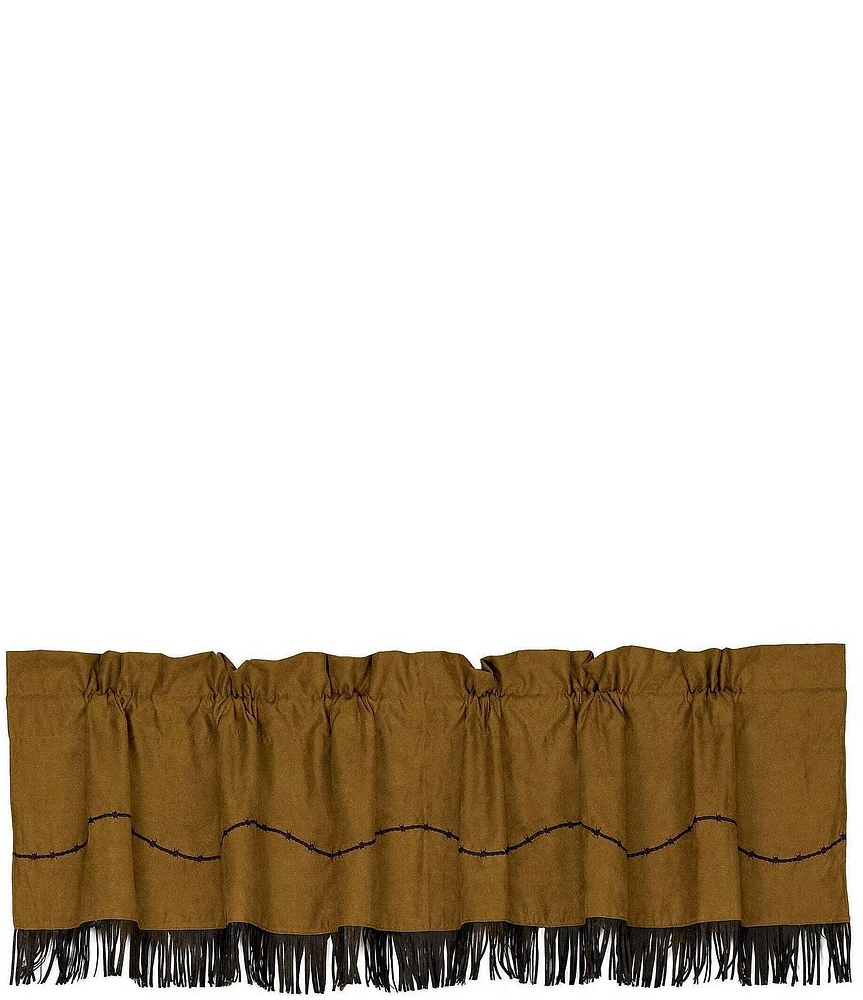 Paseo Road by HiEnd Accents Rustic Barbwire Fringed Window Valance