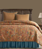 Paseo Road by HiEnd Accents San Angelo Paisley & Ruffled Teal Suede Comforter set