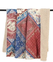 Paseo Road by HiEnd Accents Tasha Polizzi Collection Patchwork Bandana Teddy-Backed Throw Blanket