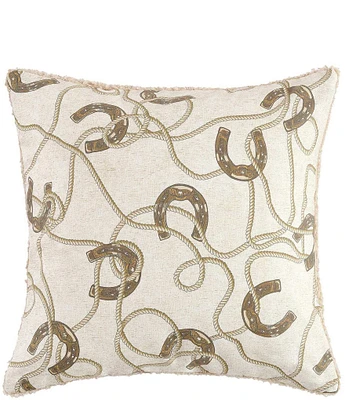 Paseo Road by HiEnd Accents Tasha Polizzi Collection Pierre Equestrian Teddy-Backed Square Pillow