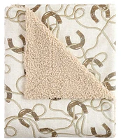 Paseo Road by HiEnd Accents Tasha Polizzi Collection Pierre Equestrian Teddy-Backed Throw Blanket