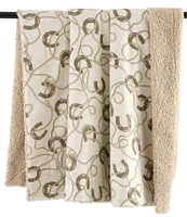 Paseo Road by HiEnd Accents Tasha Polizzi Collection Pierre Equestrian Teddy-Backed Throw Blanket
