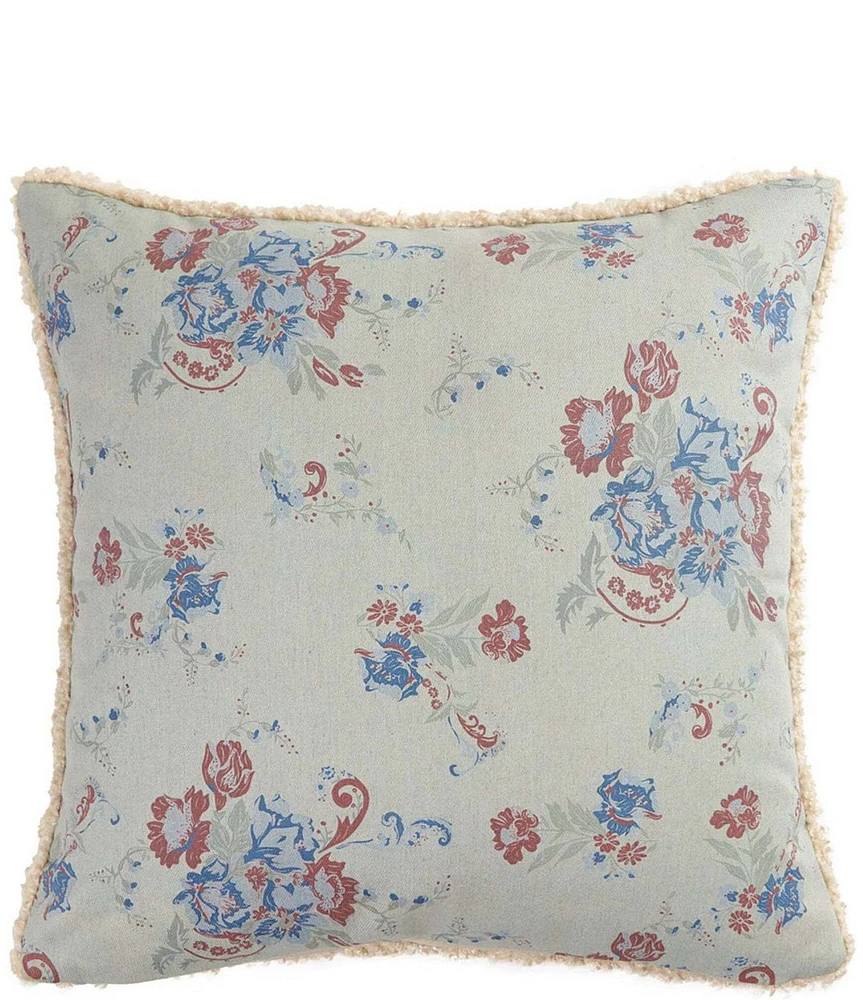 Paseo Road by HiEnd Accents Tasha Polizzi Collection Rosabel Washed Denim Teddy-Backed Square Pillow