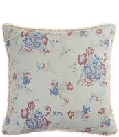 Paseo Road by HiEnd Accents Tasha Polizzi Collection Rosabel Washed Denim Teddy-Backed Square Pillow