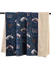 Paseo Road by HiEnd Accents Tasha Polizzi Collection Saratoga Western Teddy Cozy Throw Blanket