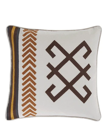 Paseo Road by HiEnd Accents Toluca Embroidered Cotton Canvas Square Pillow