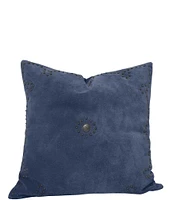 Paseo Road by HiEnd Accents Western Suede Antique Silver Concho & Studded Square Pillow