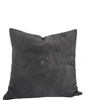 Paseo Road by HiEnd Accents Western Suede Antique Silver Concho & Studded Square Pillow