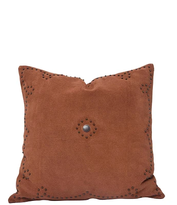 HiEnd Accents x Paseo Road Western Suede Antique Silver Concho Square Pillow