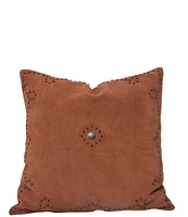 Paseo Road by HiEnd Accents Western Suede Antique Silver Concho & Studded Square Pillow