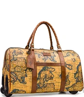 Patricia Nash European Map Soft Side Collection Avola Trolley Wheeled Duffle Bag