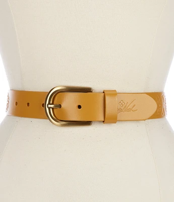 Patricia Nash 1#double; Grace Circle Floret Leather Belt