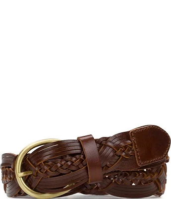 Patricia Nash 1.5#double; Melissa Braided Stitch Leather Belt