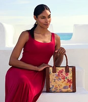 Patricia Nash Aegean Blooms Curry Tote Bag