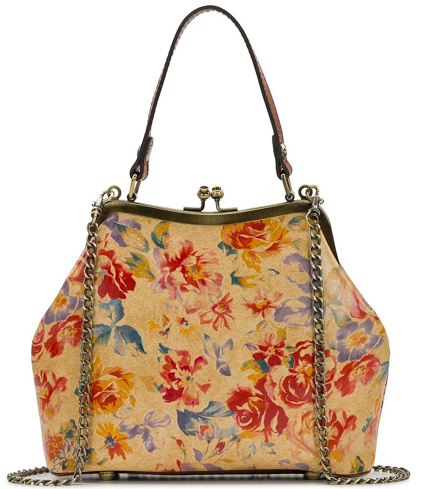 Patricia Nash Aegean Blooms Laureana Frame Crossbody Bag