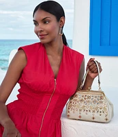 Patricia Nash Annie Greek Mirror Embroidery Kisslock Crossbody Bag