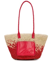 Patricia Nash Calypso Straw Tote Bag with Scarf