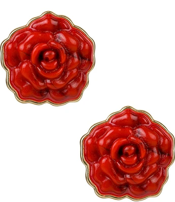 Patricia Nash Carve Rose Stud Earrings