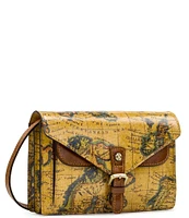 Patricia Nash Cassano Leather European Map Print Crossbody Bag