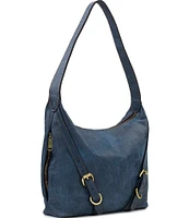 Patricia Nash Elia Denim Leather Hobo Bag