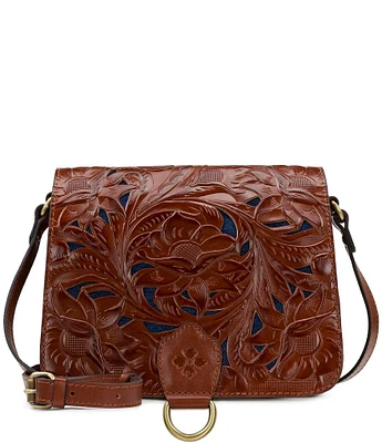 Patricia Nash Embossed Leather Ilina Flap Crossbody Bag