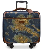 Patricia Nash Greek Map Velino Coated Linen Canvas Trolley