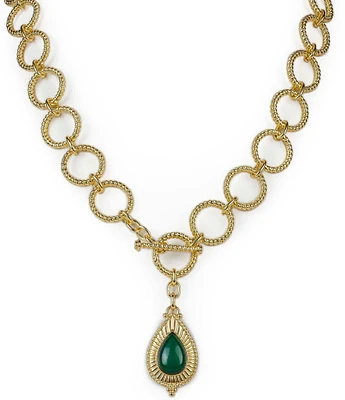 Patricia Nash Green Cab Short Pendant Necklace