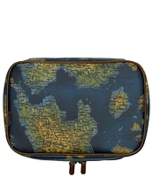 Patricia Nash Ilaria Greek Map Patina Coated Linen Canvas Hanging Case