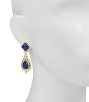 Patricia Nash Lapis Stone Square & Teardrop Drop Earrings