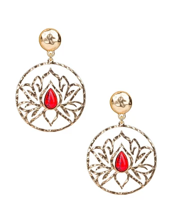 Patricia Nash Lotus Doorknocker Orbital Drop Earrings