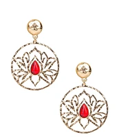 Patricia Nash Lotus Doorknocker Orbital Drop Earrings