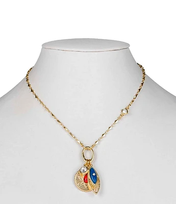 Patricia Nash Lotus Flower Charm Short Pendant Necklace