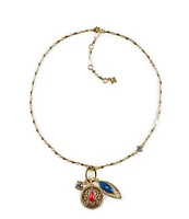 Patricia Nash Lotus Flower Charm Short Pendant Necklace