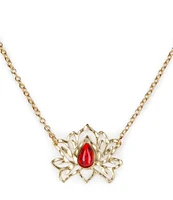 Patricia Nash Open Lotus Short Pendant Necklace