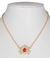 Patricia Nash Open Lotus Short Pendant Necklace