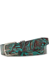 Patricia Nash Pelosa Tooled Turquoise 1.25#double; Belt