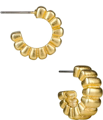 Patricia Nash Ribbed Hoop Earrings