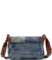 Patricia Nash Rosa Denim Patchwork Flap Crossbody Bag