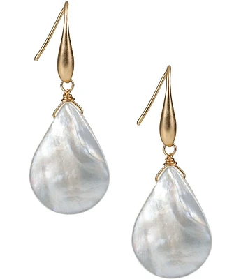 Patricia Nash Seashore Pearl Shell Dangle Drop Earrings