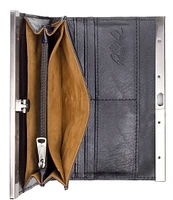 Patricia Nash Tooled Black Floral-Embossed Leather Cauchy Wallet