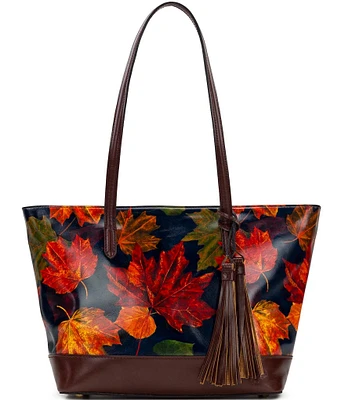 Patricia Nash Verzi Maple Leaves Tassel Tote Bag