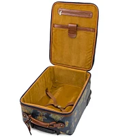 Patricia Nash Vettore Greek Map Patina Coated Linen Canvas 19#double; Spinner Suitcase