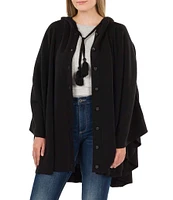 Patricia Nash Women's Hooded and Buttoned Front Cape