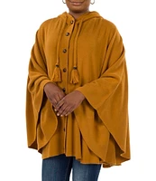 Patricia Nash Women's Hooded and Buttoned Front Cape