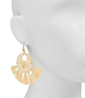 Patricia Nash Raffia Tassel Drop Earrings