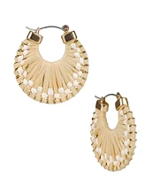 Patricia Nash Raffia Wrapped Ring Hoop Earrings