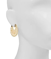 Patricia Nash Raffia Wrapped Ring Hoop Earrings